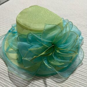C.C Kentucky Derby Lime and Aqua Women's Hat